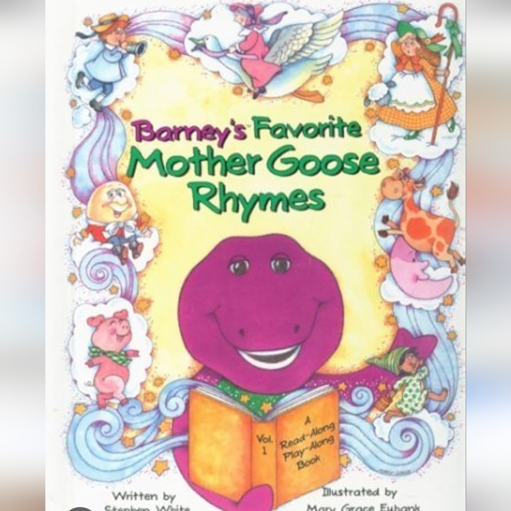 Vintage 1993 	Barney's Favorite Mother Goose Rhymes, Volume 1 Hardcover Book